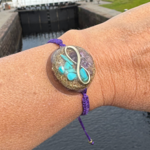 Pulsera Orgon Infinito con Amatista y Turquesa