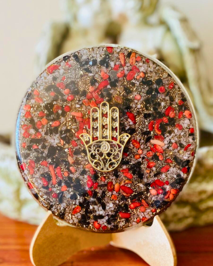 Plato Orgon Mano de Fátima (Hamsa)